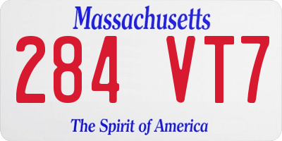 MA license plate 284VT7