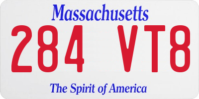 MA license plate 284VT8