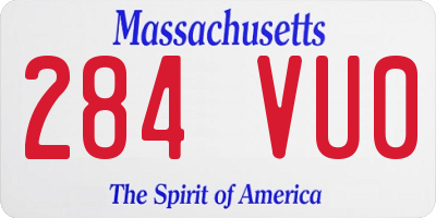 MA license plate 284VU0
