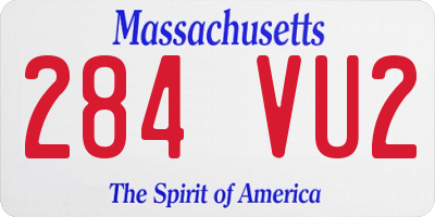 MA license plate 284VU2