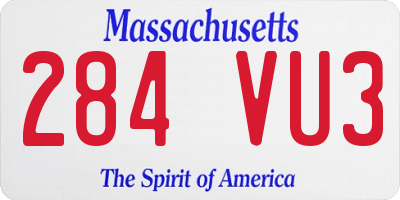 MA license plate 284VU3