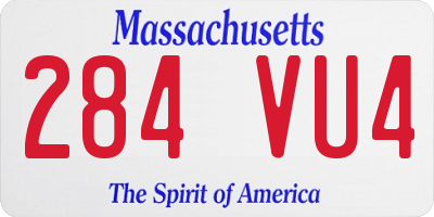 MA license plate 284VU4