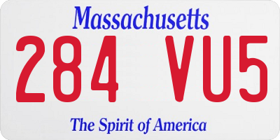 MA license plate 284VU5