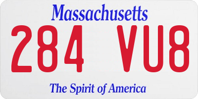 MA license plate 284VU8