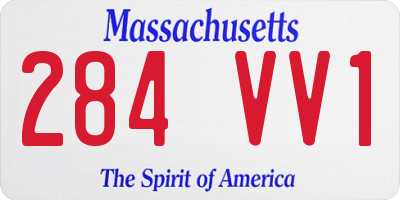 MA license plate 284VV1