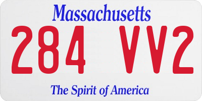 MA license plate 284VV2