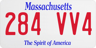 MA license plate 284VV4