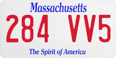 MA license plate 284VV5