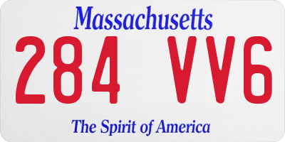 MA license plate 284VV6