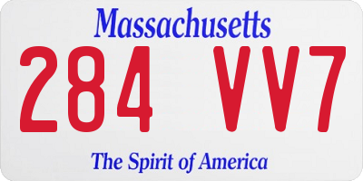 MA license plate 284VV7