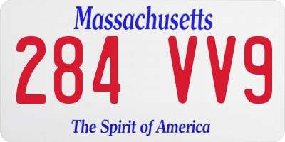 MA license plate 284VV9