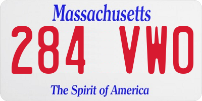 MA license plate 284VW0