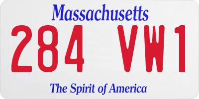 MA license plate 284VW1