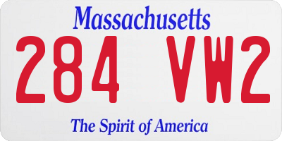 MA license plate 284VW2