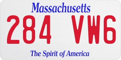 MA license plate 284VW6