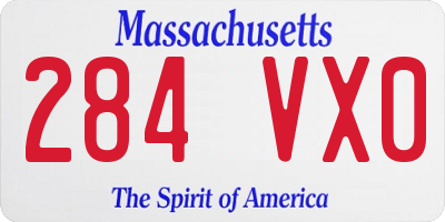MA license plate 284VX0