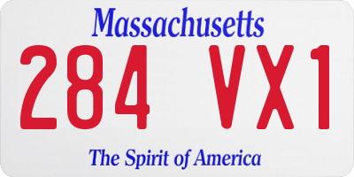 MA license plate 284VX1