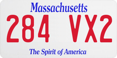 MA license plate 284VX2
