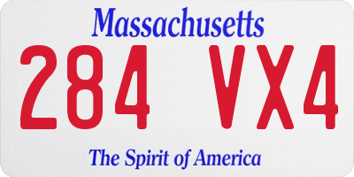 MA license plate 284VX4