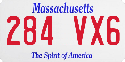 MA license plate 284VX6