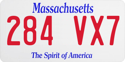 MA license plate 284VX7