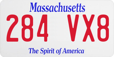 MA license plate 284VX8