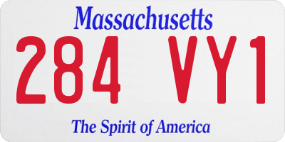MA license plate 284VY1