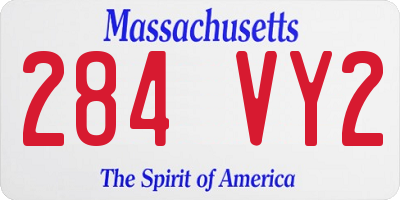 MA license plate 284VY2