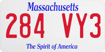 MA license plate 284VY3