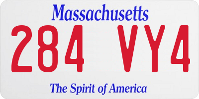 MA license plate 284VY4