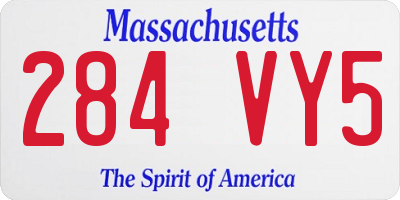 MA license plate 284VY5