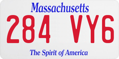 MA license plate 284VY6