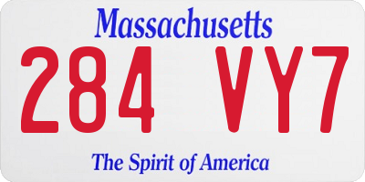 MA license plate 284VY7