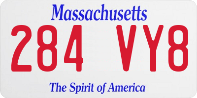 MA license plate 284VY8