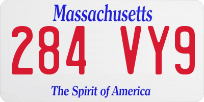 MA license plate 284VY9