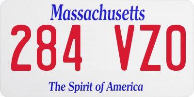 MA license plate 284VZ0