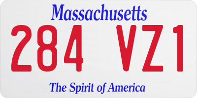 MA license plate 284VZ1