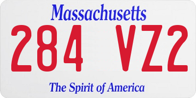 MA license plate 284VZ2