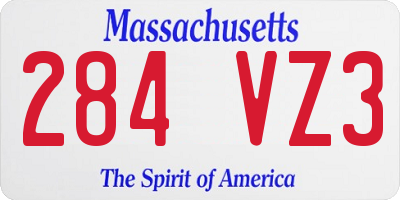 MA license plate 284VZ3
