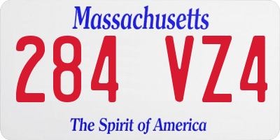 MA license plate 284VZ4