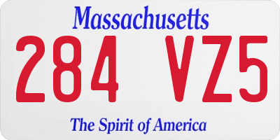 MA license plate 284VZ5