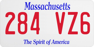 MA license plate 284VZ6