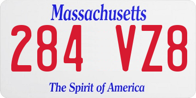 MA license plate 284VZ8