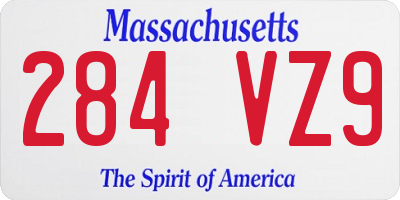 MA license plate 284VZ9