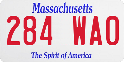 MA license plate 284WA0