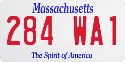 MA license plate 284WA1