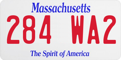 MA license plate 284WA2