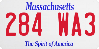 MA license plate 284WA3