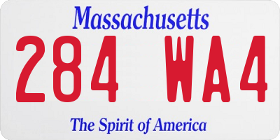 MA license plate 284WA4