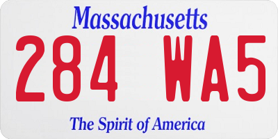 MA license plate 284WA5